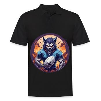 Gruseliges Halloween-partykostüm Werwolf Rugby - Polo Homme - noir - Devant - Kai (181cm)