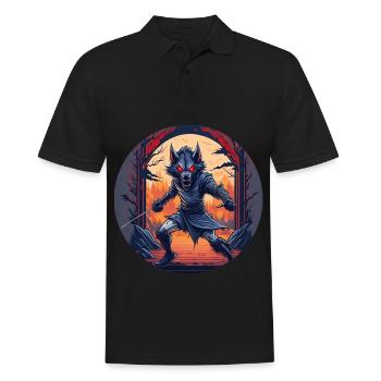 Gruseliges Halloween-partykostüm Werwolf-kostüm - Männer Poloshirt - Schwarz - Vorne - Kai (181cm)
