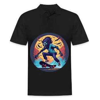 Gruseliges Halloween-partykostüm - Men's Polo Shirt - black - Front - Kai (181cm)