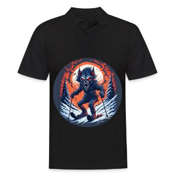 Gruseliges Halloween Party Kostüm Werwolf Ski - Men's Polo Shirt - black - Front - Kai (181cm)