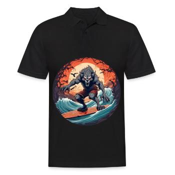 Gruselig Fête d’Halloween Kostüm Werwolf Surfen - Polo Homme - noir - Devant - Kai (181cm)
