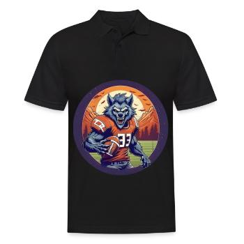 Creepy Halloween Party Costume Werewolf American - Men's Polo Shirt - black - Front - Kai (181cm)
