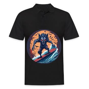 Creepy Halloween party costume werewolf at the - Men's Polo Shirt - black - Front - Kai (181cm)