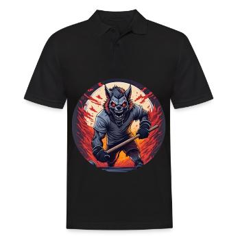 Effrayant Halloween Party Costume Werewolf Field - Polo Homme - noir - Devant - Kai (181cm)