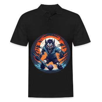 Gruseliges Halloween-partykostüm Werwolffeld - Männer Poloshirt - Schwarz - Vorne - Kai (181cm)