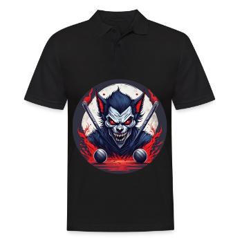 Effrayant Halloween Party Costume Werewolf Field - Polo Homme - noir - Devant - Kai (181cm)