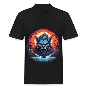 Effrayant Halloween Party Costume Werewolf Field - Polo Homme - noir - Devant - Kai (181cm)