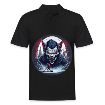 Effrayant costume de fête d’Halloween loup-garou hockey sur glace - Polo Homme - noir - Devant - Kai (181cm)