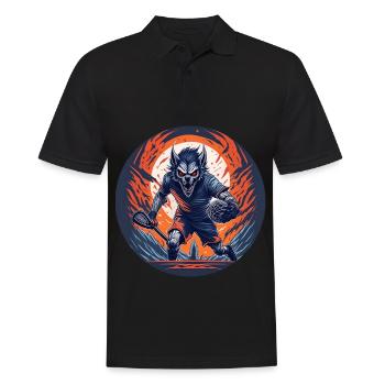 Gruseliges Halloween-partykostüm Werwolf Lacrosse - Männer Poloshirt - Schwarz - Vorne - Kai (181cm)