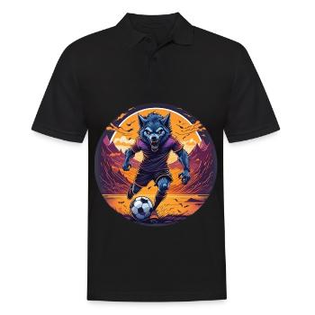 Creepy Halloween party costume werewolf soccer - Men's Polo Shirt - black - Front - Kai (181cm)