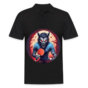 Spooky Halloween Party Costume Werewolf Ping Pong - Men's Polo Shirt - black - Front - Kai (181cm)