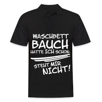 I never had a washboard stomach - Men's Polo Shirt - black - Front - Kai (181cm)