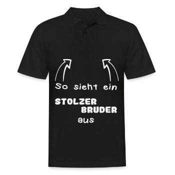 Stolzer Bruder - Männer Poloshirt - Schwarz - Vorne - Kai (181cm)