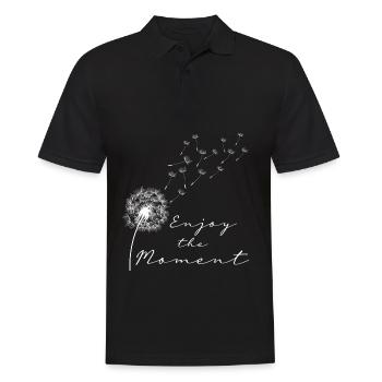 Enjoy the moment Pusteblume Löwenzahn Leichtigkeit - Männer Poloshirt - Schwarz - Vorne - Kai (181cm)