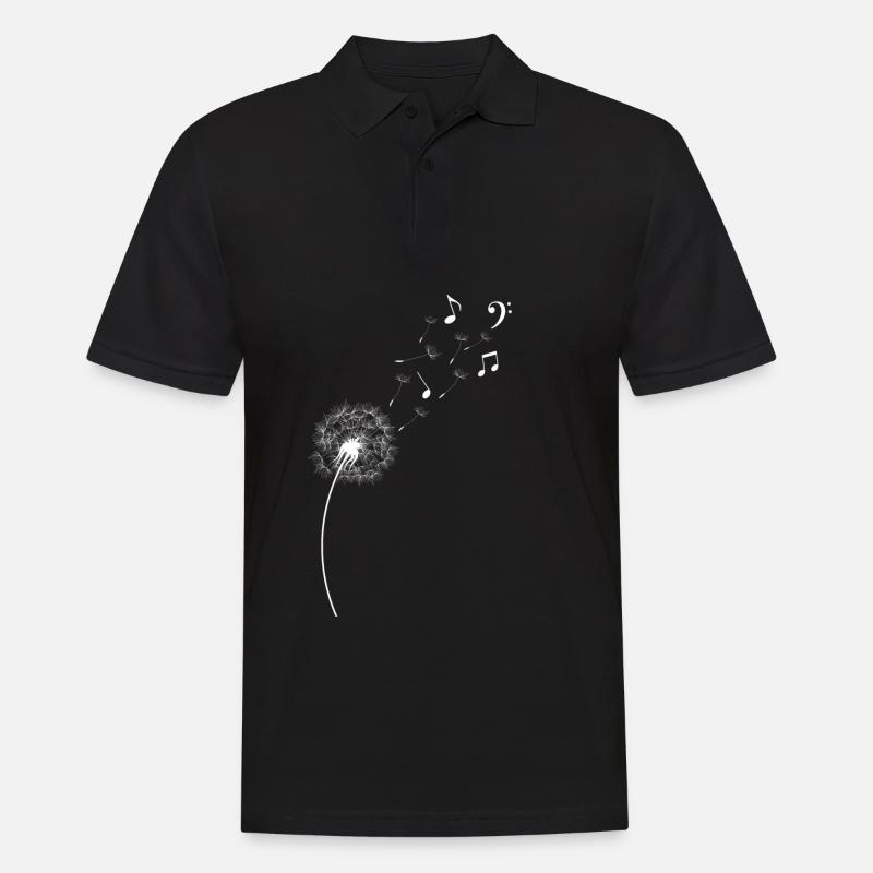 Regenbogen Pusteblume Löwenzahn Noten Musik - Männer Poloshirt - Schwarz