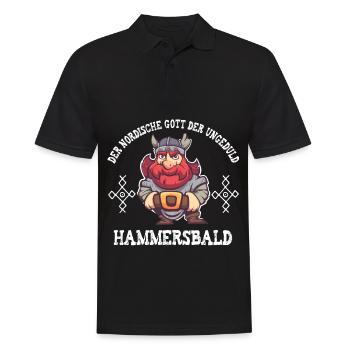 Nordische Gott der Ungeduld Hammersbald Wikinger - Männer Poloshirt - Schwarz - Vorne - Kai (181cm)
