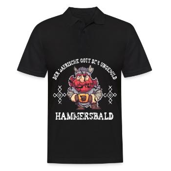 Nordische Gott der Ungeduld Hammersbald Wikinger - Männer Poloshirt - Schwarz - Vorne - Kai (181cm)