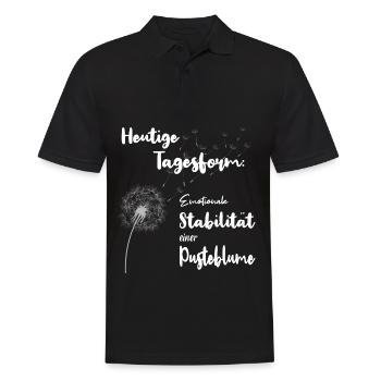 Heutige Tagesform Emotionale Pusteblume Löwenzahn - Männer Poloshirt - Schwarz - Vorne - Kai (181cm)