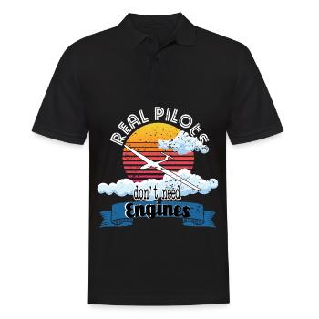 Real pilots soaring gift gliding - Men's Polo Shirt - black - Front - Kai (181cm)