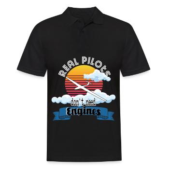 Real Pilots Gliding Gift Gliding - Men's Polo Shirt - black - Front - Kai (181cm)
