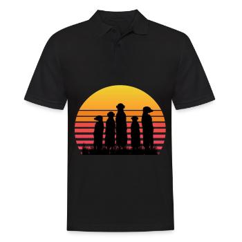 Cadeau vintage rétro de la famille Meerkat Meerkat - Polo Homme - noir - Devant - Kai (181cm)