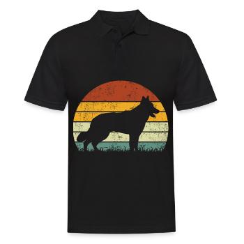Blanc Blanc Berger Suisse Rétro Vintage - Polo Homme - noir - Devant - Kai (181cm)