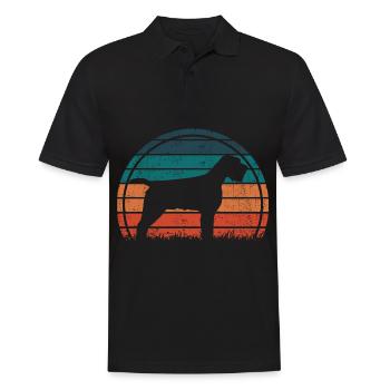 Griffon Korthals Pointing Hund Vintage Retro - Männer Poloshirt - Schwarz - Vorne - Kai (181cm)