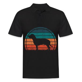 Hannoverscher Hannover Schweisshund Vintage Retro - Männer Poloshirt - Schwarz - Vorne - Kai (181cm)