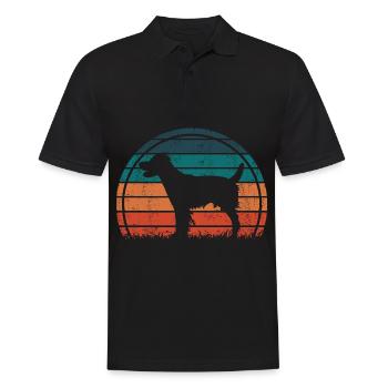 Epagneul Breton Hund Vintage Retro - Männer Poloshirt - Schwarz - Vorne - Kai (181cm)