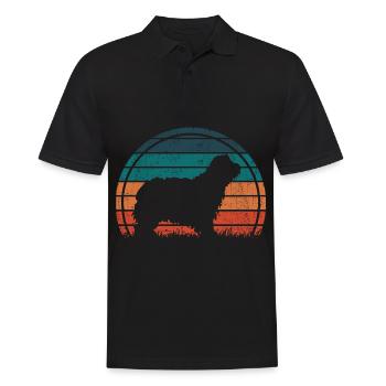 Bergame Berger Chien Vintage ́Rétro - Polo Homme - noir - Devant - Kai (181cm)