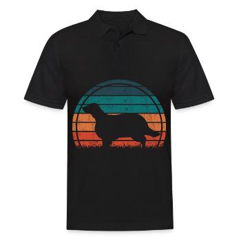 Cavalier King Charles Spaniel Maman Vintage Rétro - Polo Homme - noir - Devant - Kai (181cm)