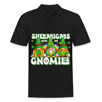 St Patricks Day Irland Wichtel Gnome - Männer Poloshirt - Schwarz - Vorne - Kai (181cm)