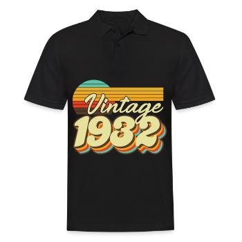 1932 Né 90 ans Anniversaire Rétro - Polo Homme - noir - Devant - Kai (181cm)