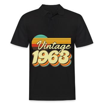 1963 Anniversaire Né En 1963 Rétro Vintage - Polo Homme - noir - Devant - Kai (181cm)