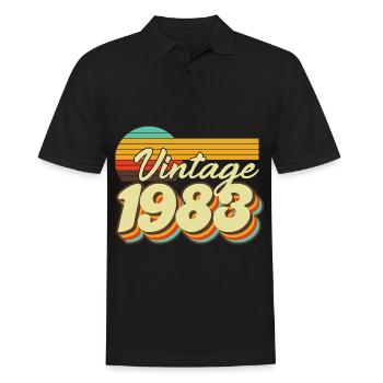 1983 Vintage Birthday Retro Vintage Gift - Men's Polo Shirt - black - Front - Kai (181cm)