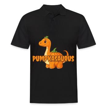 Dinosaurier Kürbis Halloween Pumkasaurus Kostüm - Männer Poloshirt - Schwarz - Vorne - Kai (181cm)