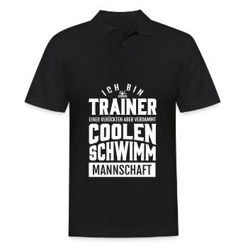 Schwimmen- Shirt Trainer Pool Wasser Geschen - Männer Poloshirt - Schwarz - Vorne - Kai (181cm)