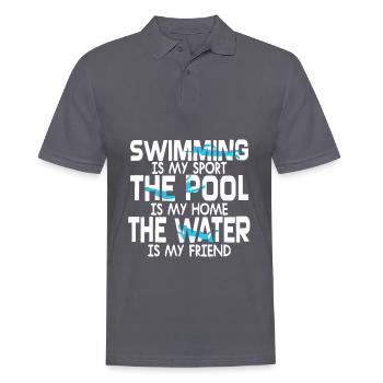 Maillot de bain de piscine - Polo Homme - charbon - Devant - Nico (186cm)
