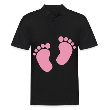 Bébé coeur bébé bébé pieds bébé doux cygne - Polo Homme - noir - Devant - Kai (181cm)