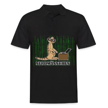 Computer Informatik Nerd Nerdmännchen für - Männer Poloshirt - Schwarz - Vorne - Kai (181cm)