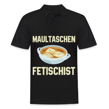 Maultaschen Fetischist - Schwaben - Männer Poloshirt - Schwarz - Vorne - Kai (181cm)