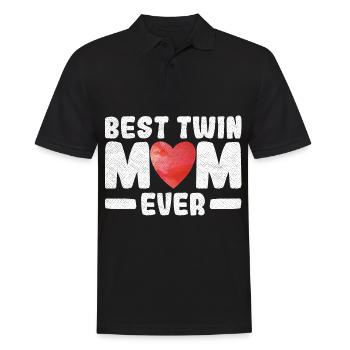 Best Twin Mom ever Design für eine Mutter von - Männer Poloshirt - Schwarz - Vorne - Kai (181cm)