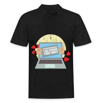 Hacking Phishing I am reading your Mails - Männer Poloshirt - Schwarz - Vorne - Kai (181cm)