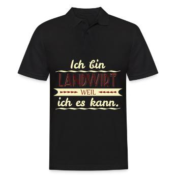 landwirt weil ich es kann - Männer Poloshirt - Schwarz - Vorne - Kai (181cm)