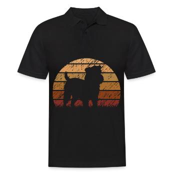 Brussels Griffon Dog Vintage Retro - Men's Polo Shirt - black - Front - Kai (181cm)