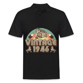 1946 Birthday born in 1946 Retro Vintage - Men's Polo Shirt - black - Front - Kai (181cm)