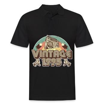 1995 Birthday born in 1995 Retro Vintage - Men's Polo Shirt - black - Front - Kai (181cm)