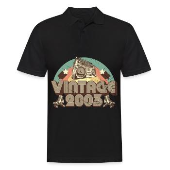 2003 Anniversaire né en 2003 Retro Vintage - Polo Homme - noir - Devant - Kai (181cm)