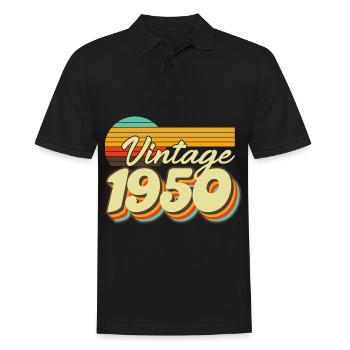 1950 Birthday born in 1950 Retro Vintage - Men's Polo Shirt - black - Front - Kai (181cm)