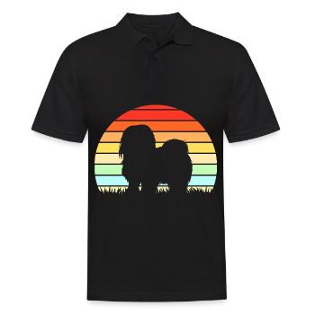 Lhasa Apso Hund - Männer Poloshirt - Schwarz - Vorne - Kai (181cm)